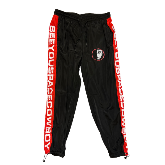 Black/Red Logo Track Pants