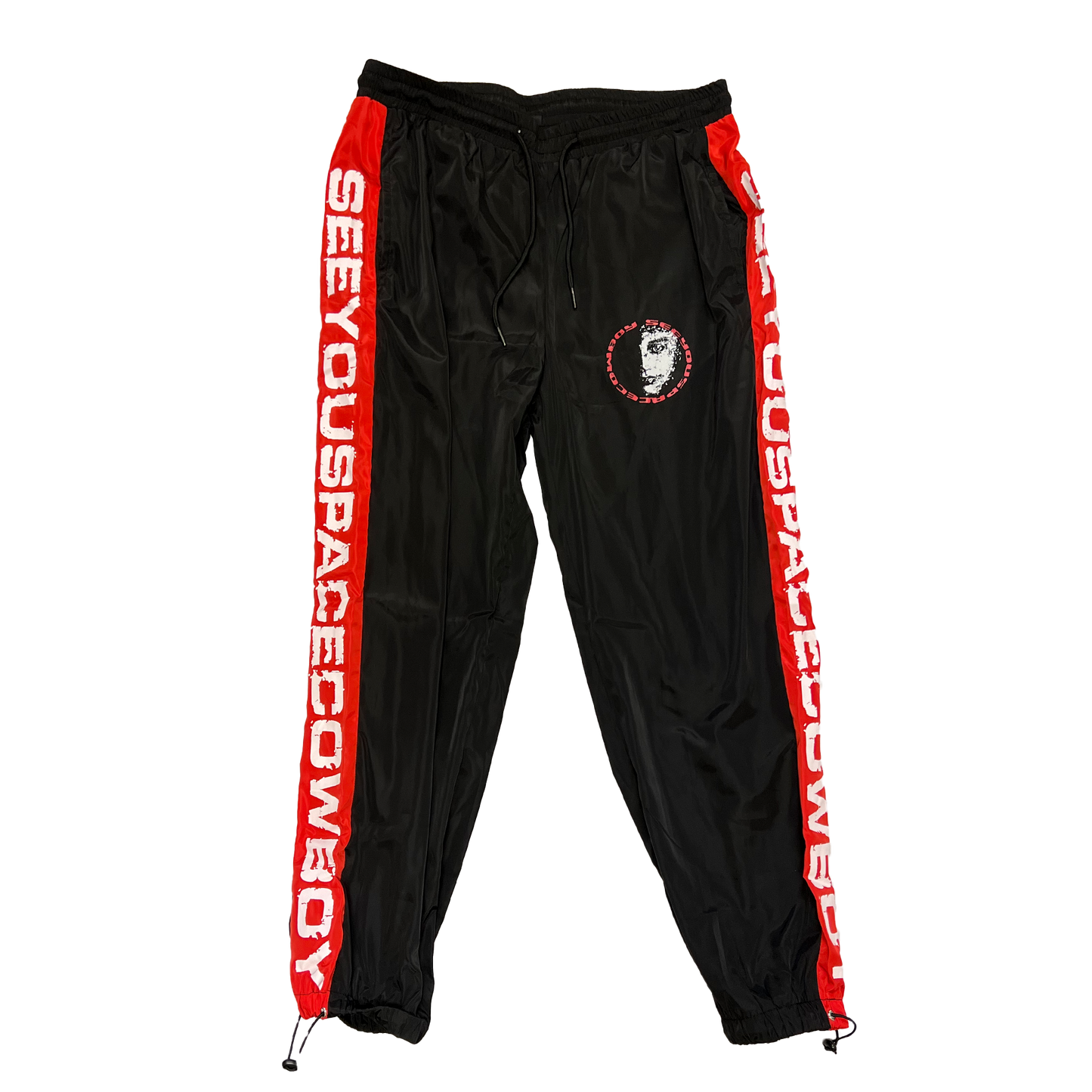 Black/Red Logo Track Pants